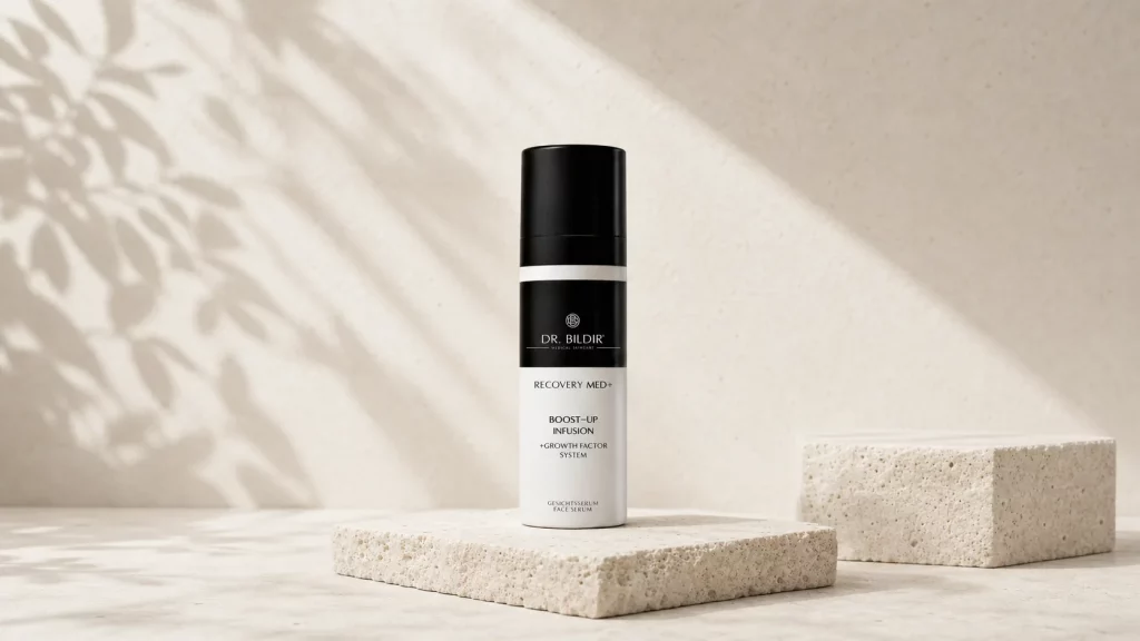 BOOST-UP INFUSION Gesichtsserum auf hellem Naturstein